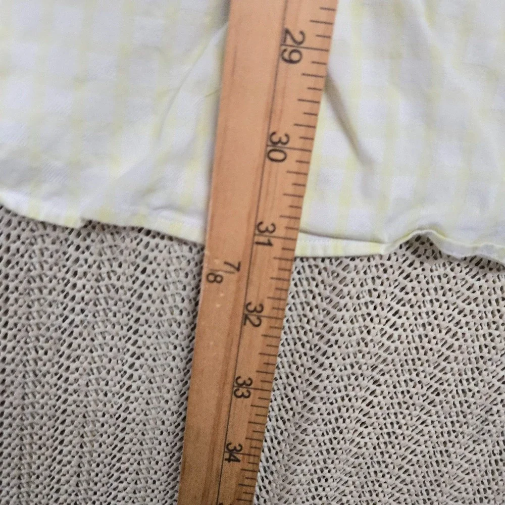 Banana Republic Shirt Mens Large 16 White Yellow Check Button Up Down Dress